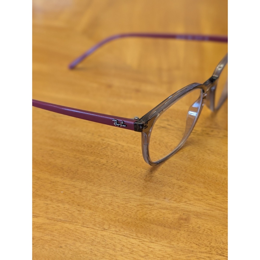 RAY-BAN RB7185 8083 Gray Crystal/Burgundy Red Eyeglasses Frame 52-18-145 - Picture 2 of 8